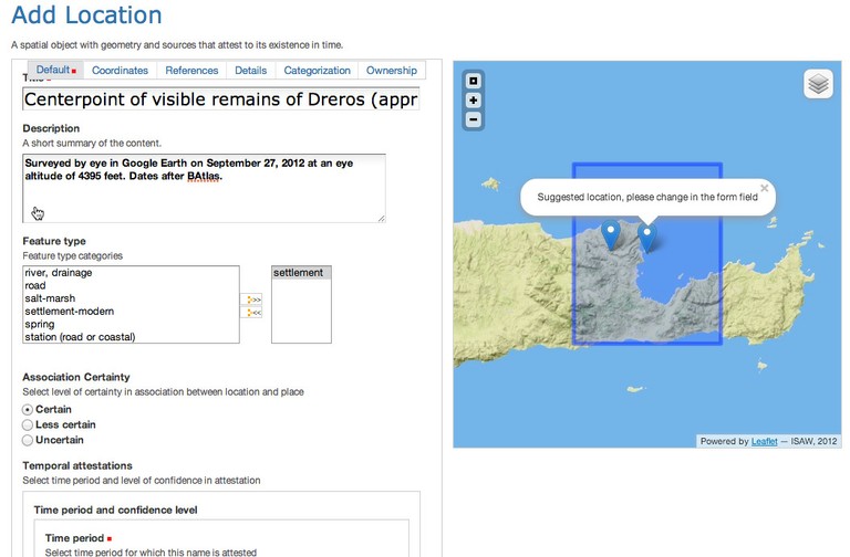 Default tab on add location form Default tab on add location form